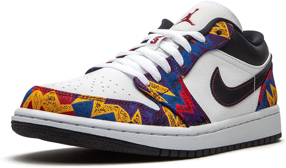 Jordan Mens Shoes Nike 1 Low Nothing But Net CZ8659-100 9 White/Dark Obsidian-team Red