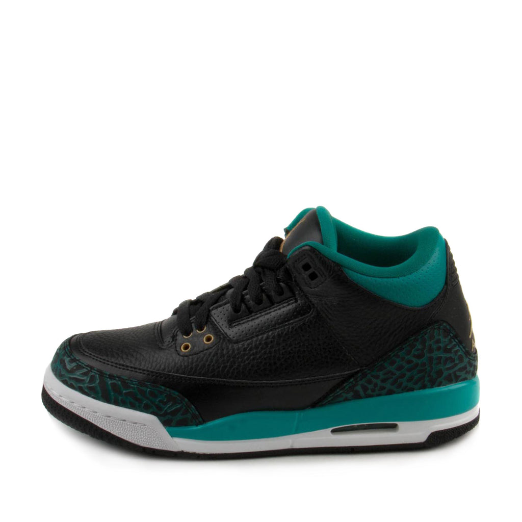 Men's Jordan 3 Retro Black/Green Glow-Wolf Grey (CT8532 031) - 9.5