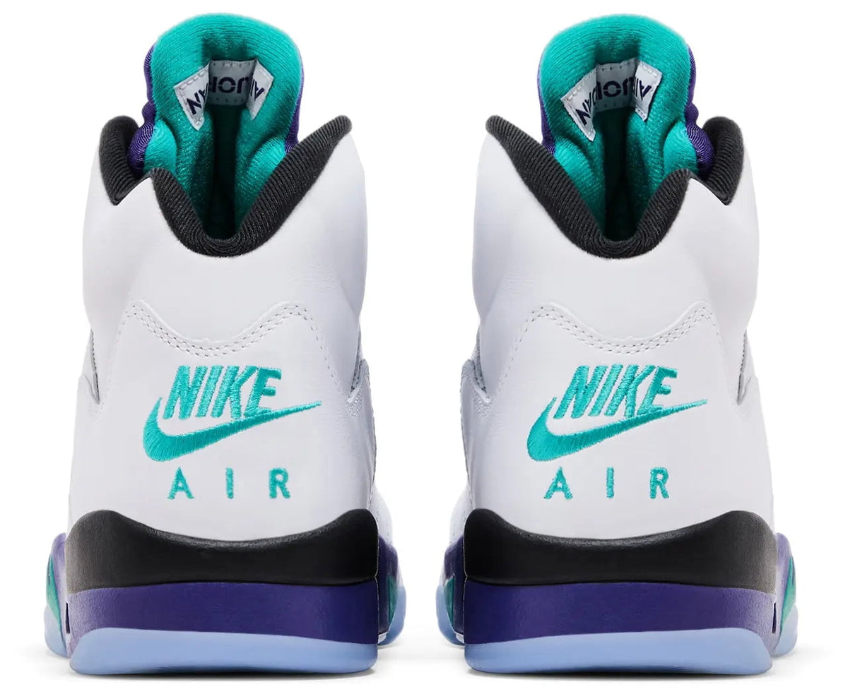 Men's Jordan 5 Retro OG White/New Emerald-Grape Ice (HQ7978 100) - 10
