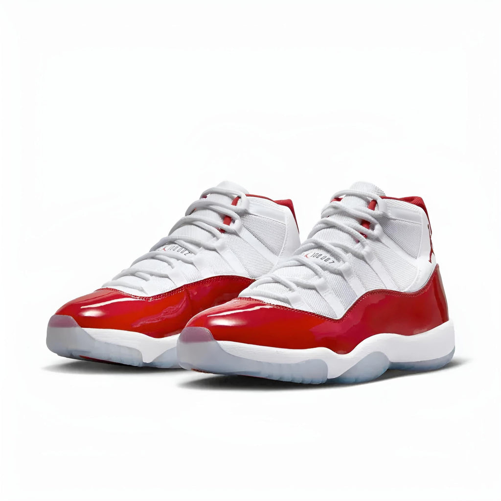 Jordan; Men's Casual & Dress Shoes Retro Style, White/Varsity Red-Black, Size 10.5