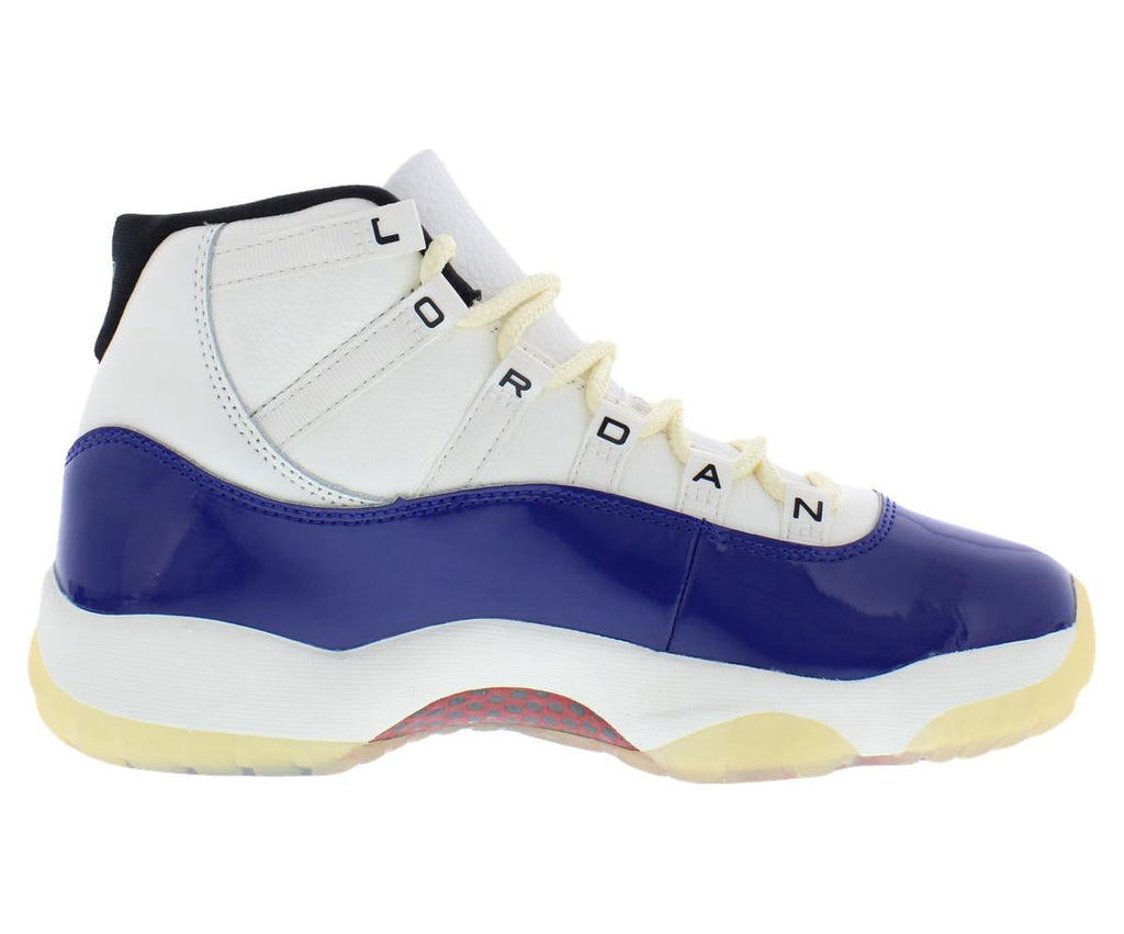 Nike Air Jordan 11 Retro Rare Air Leather Mens Shoes Size 9.5, Color: Deep Royal Blue/Fire Red/Sail