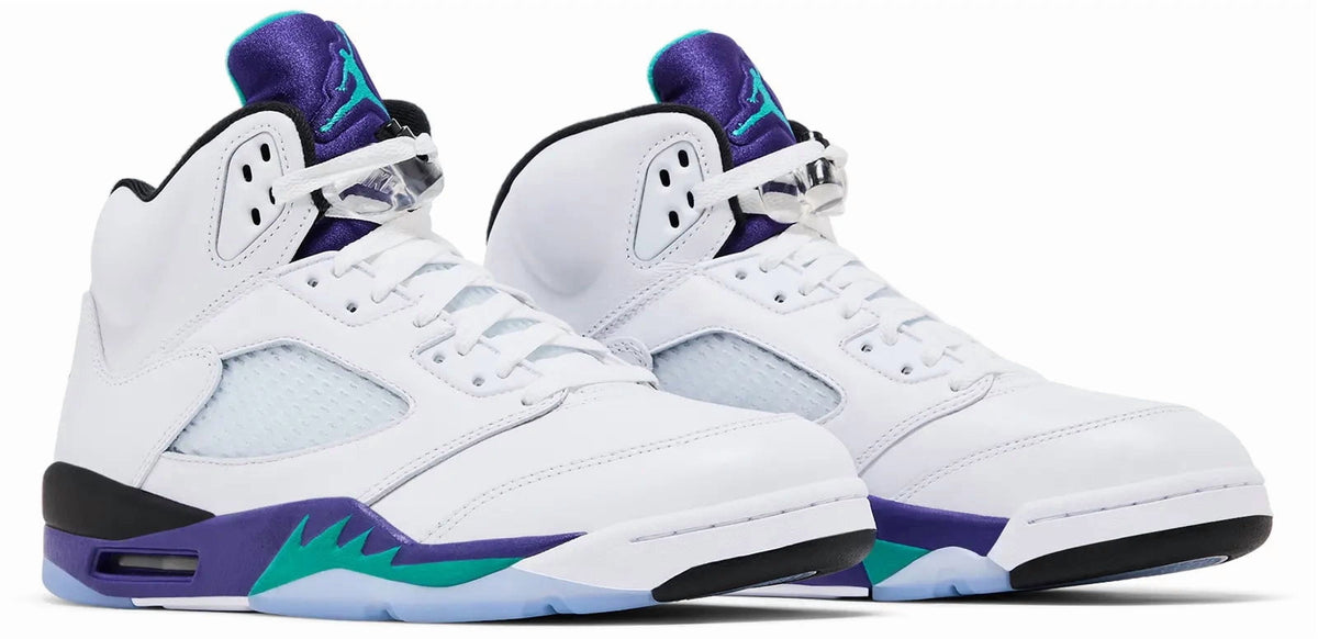 Men's Jordan 5 Retro OG White/New Emerald-Grape Ice (HQ7978 100) - 10