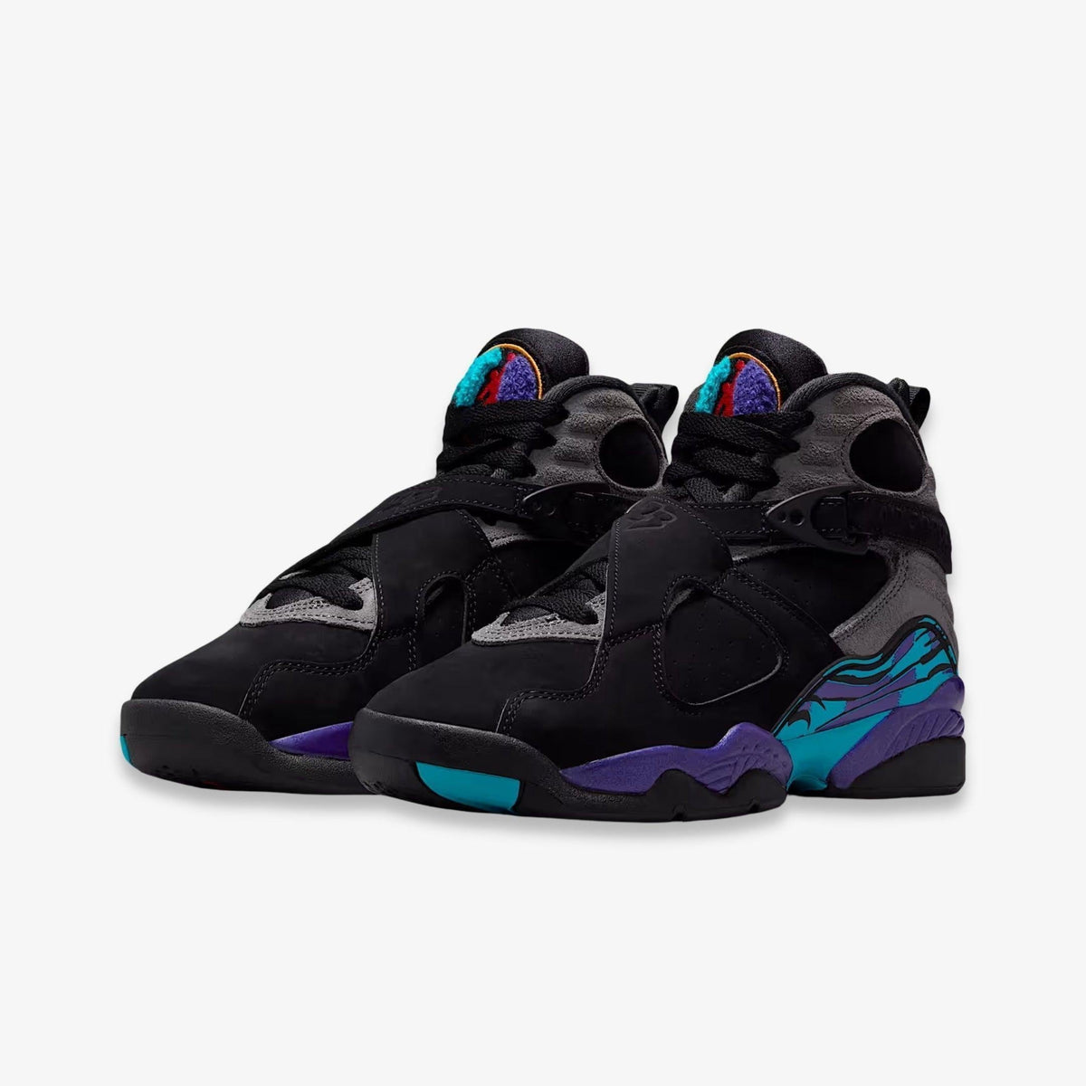 Nike Air Jordan 8 Retro GS Boys Shoes Size 4, Color: Black/Multicolored