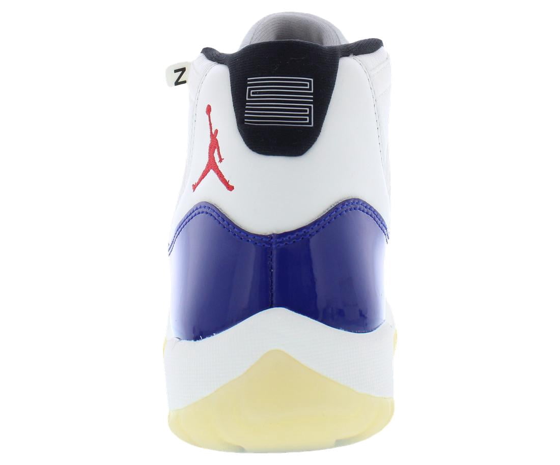 Nike Air Jordan 11 Retro Rare Air Leather Mens Shoes Size 9.5, Color: Deep Royal Blue/Fire Red/Sail