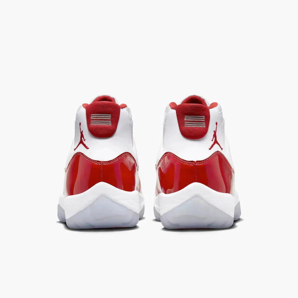 Jordan; Men's Casual & Dress Shoes Retro Style, White/Varsity Red-Black, Size 10.5