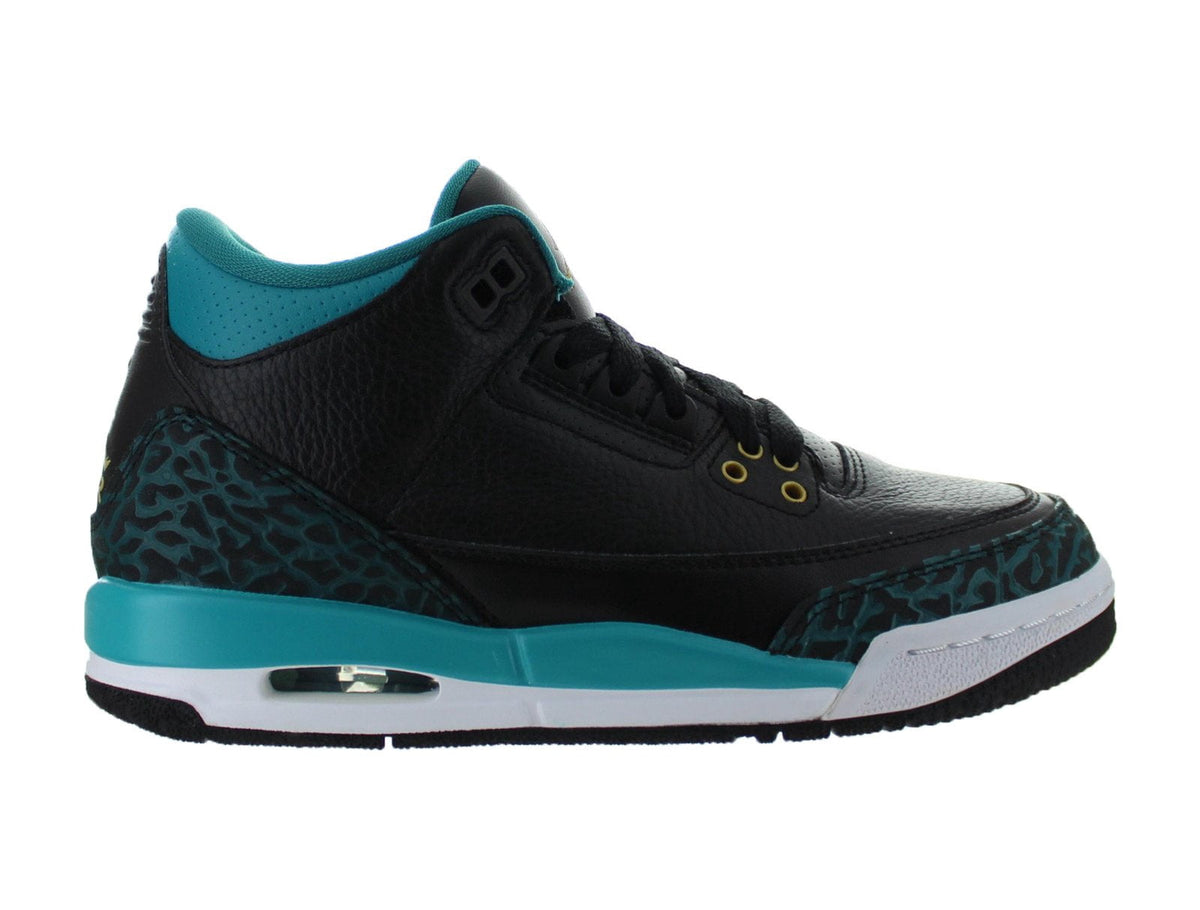 Men's Jordan 3 Retro Black/Green Glow-Wolf Grey (CT8532 031) - 9.5
