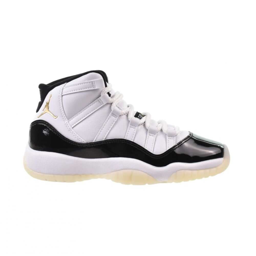 Nike Air Jordan 11 Retro GS Boys Shoes Size 5.5, Color: White/Metallic Gold/Black