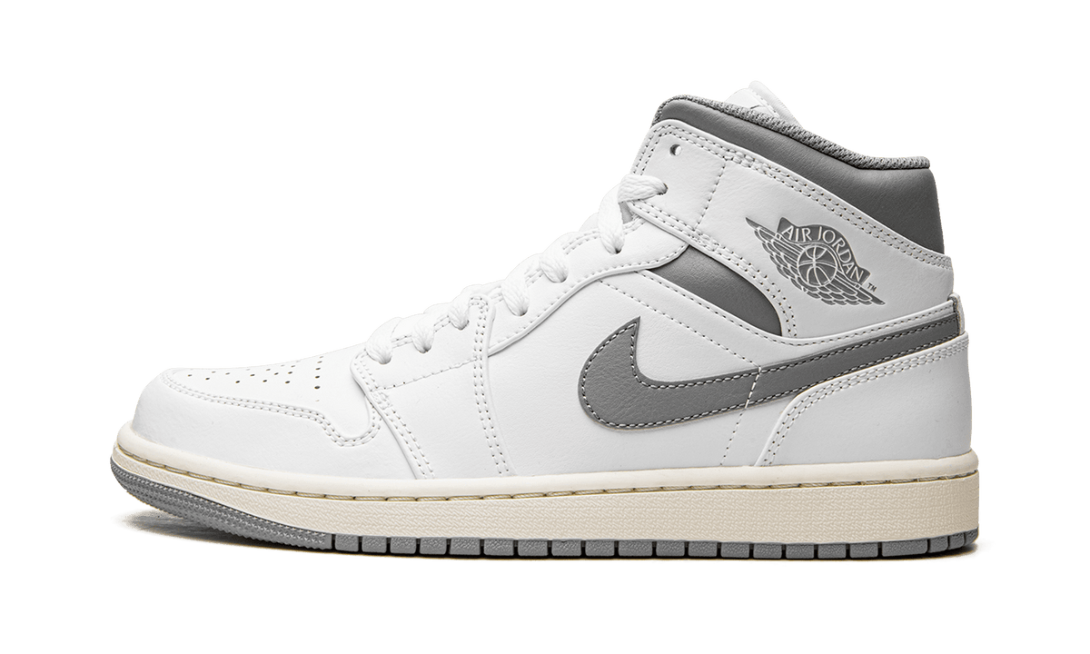 JORDAN MENS Air Jordan 1 Mid "White / Stealth Grey" 554724 135 554724 135 from Stadium Goods