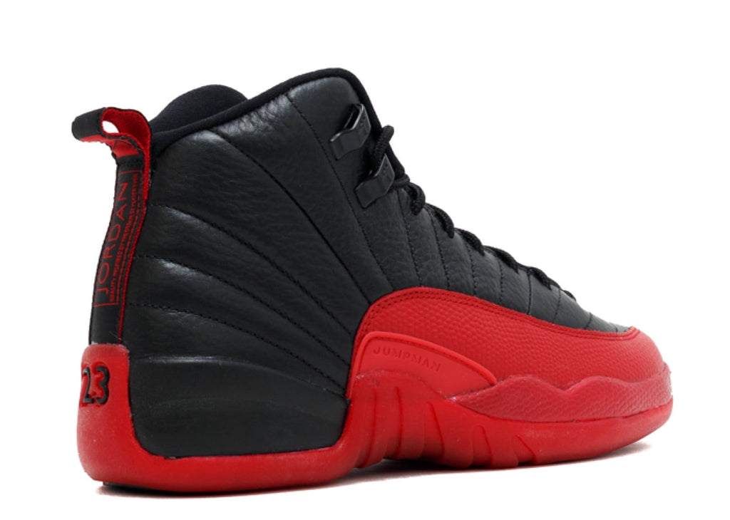 Kids Air Jordan 12 XII Retro (GS) "Flu Game Bred" Black - Varsity Red