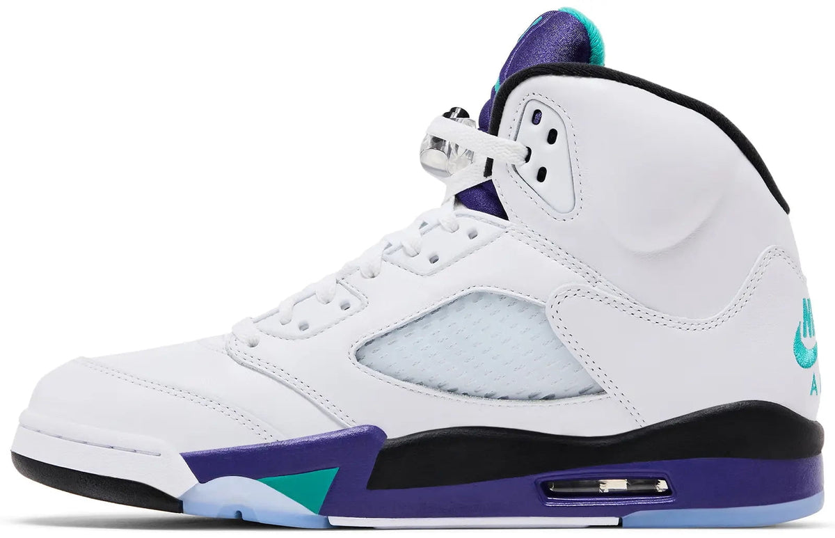 Men's Jordan 5 Retro OG White/New Emerald-Grape Ice (HQ7978 100) - 10